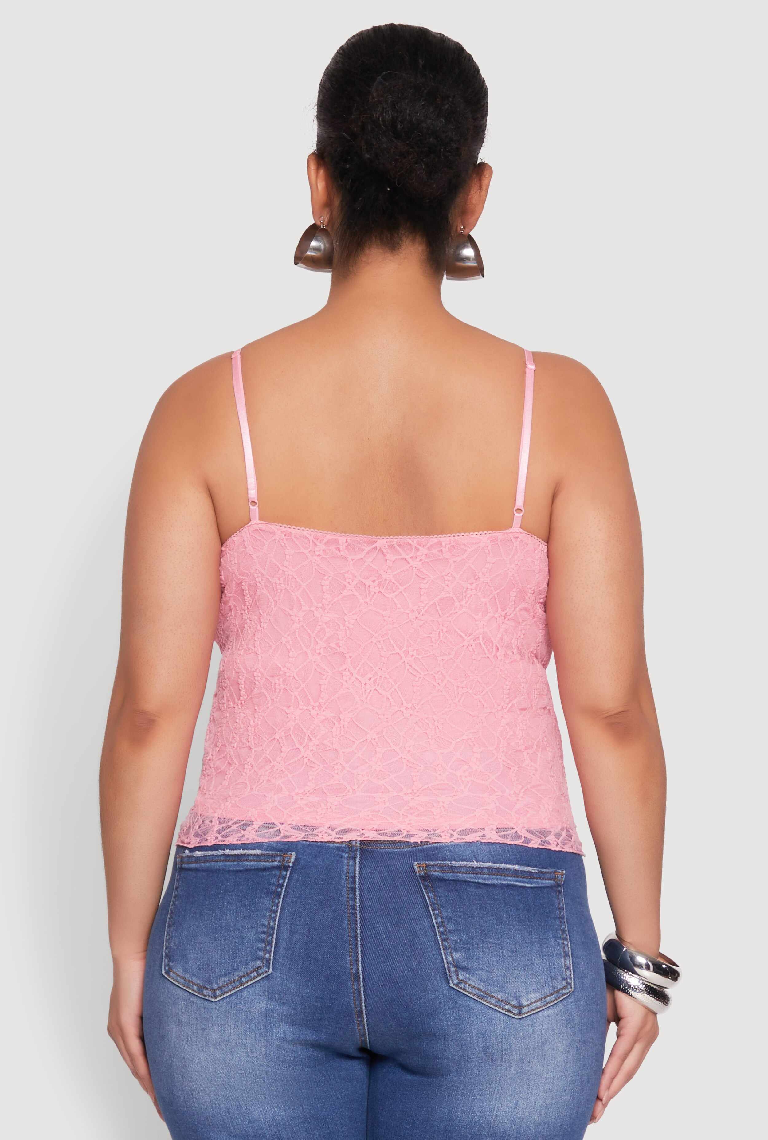 Plus Size Lace Overlay Cami