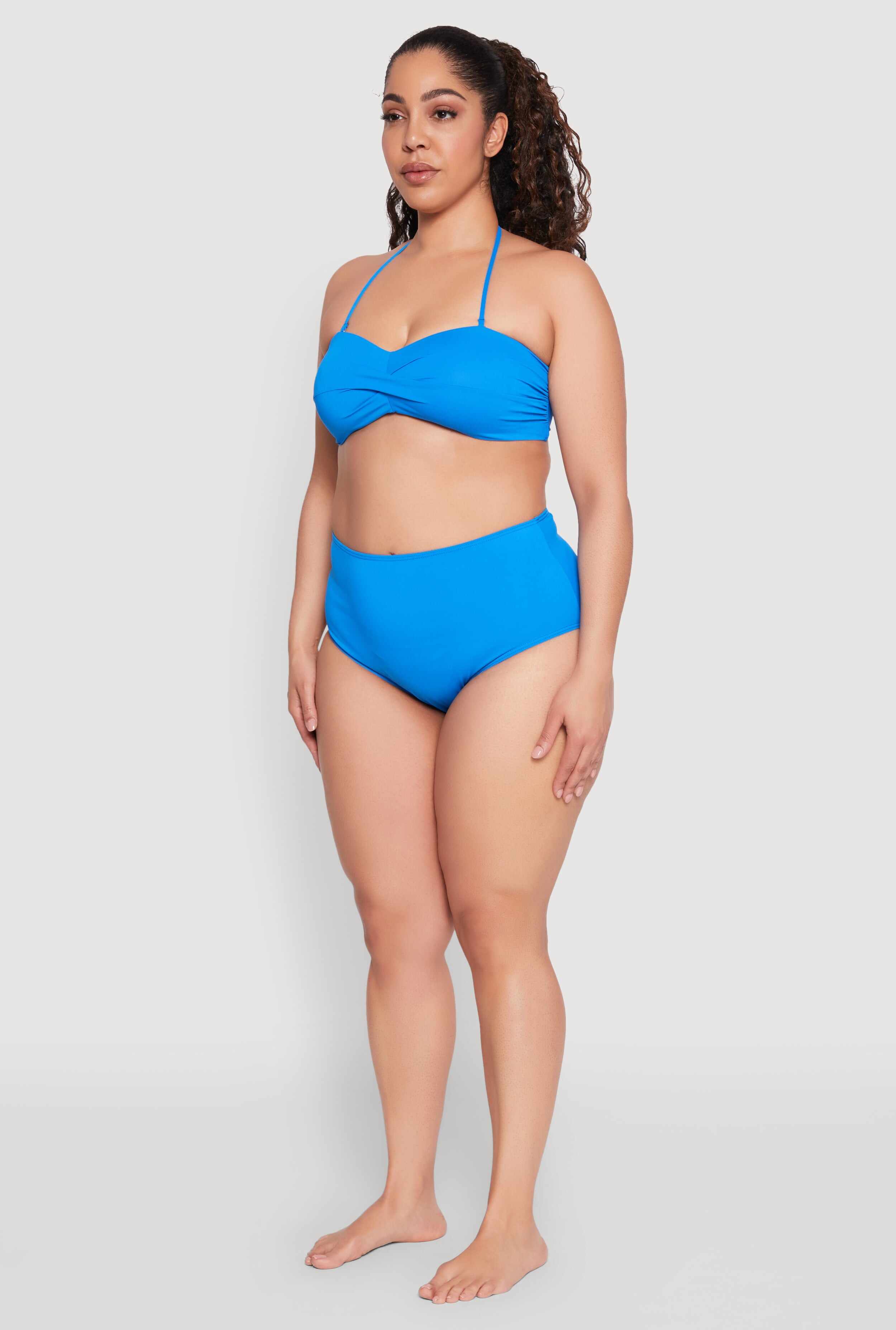 Plus Size Swim High Waist Bikini Bottoms