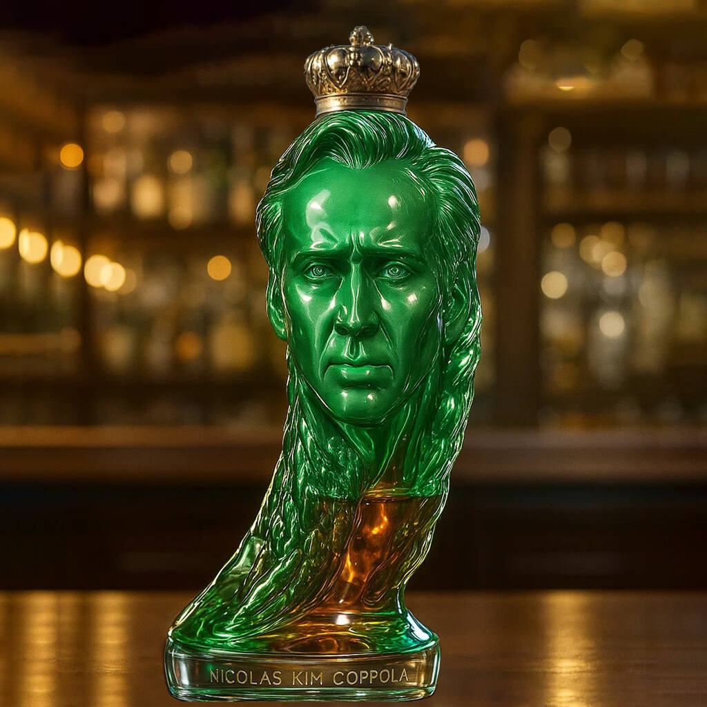 Funny Picolas Cage Whiskey Bottle