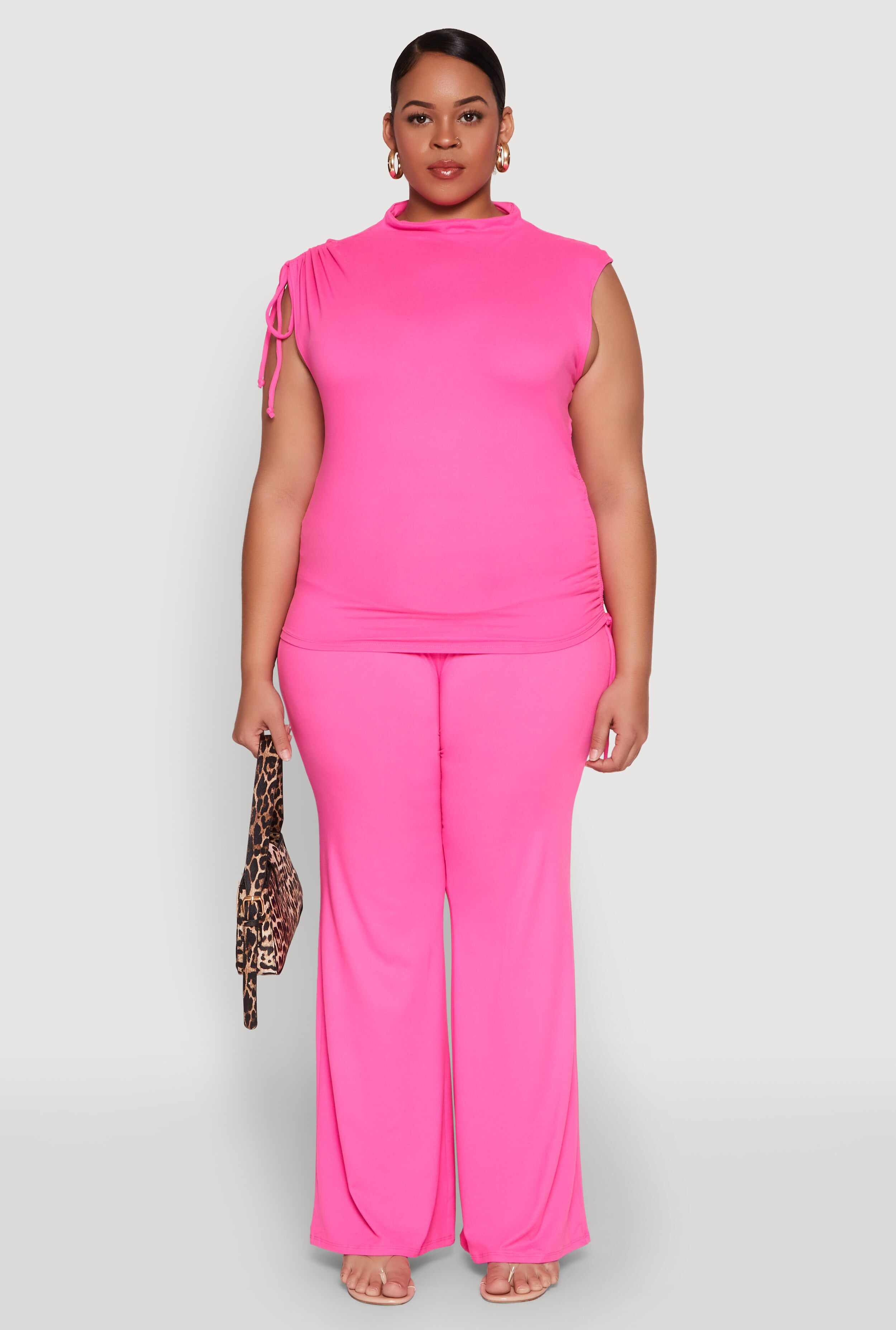 Plus Size High Waisted Fold Over Pants