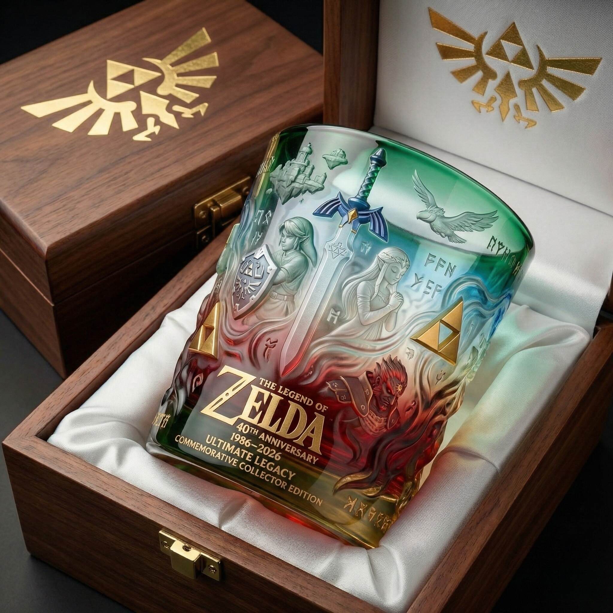 🥃 The Legend of Zelda – 40th Anniversary Whiskey Glass