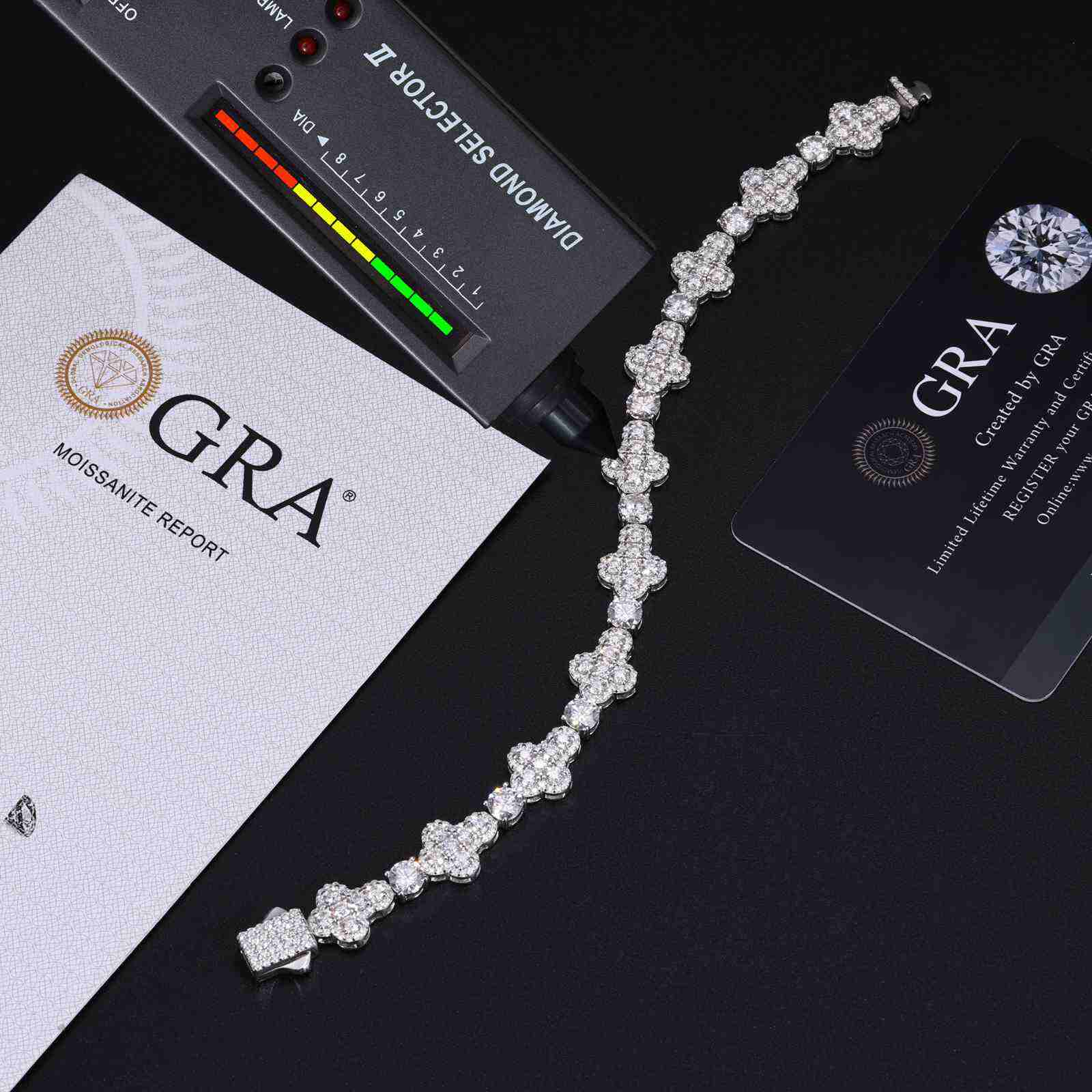 10mm S925 Moissanite Cross Tennis Bracelet