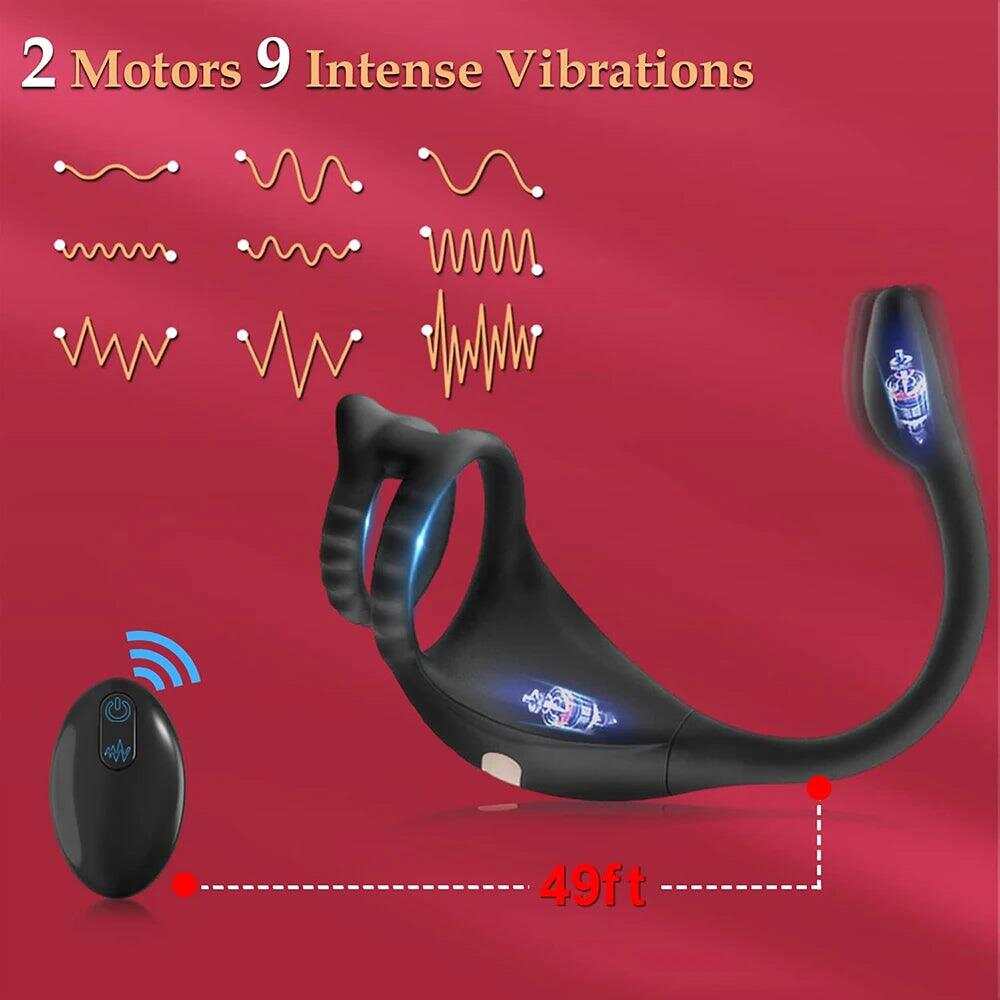 Vibrating Cock Ring & Taint Stimulator – Remote Control Anal Plug & Prostate Massager