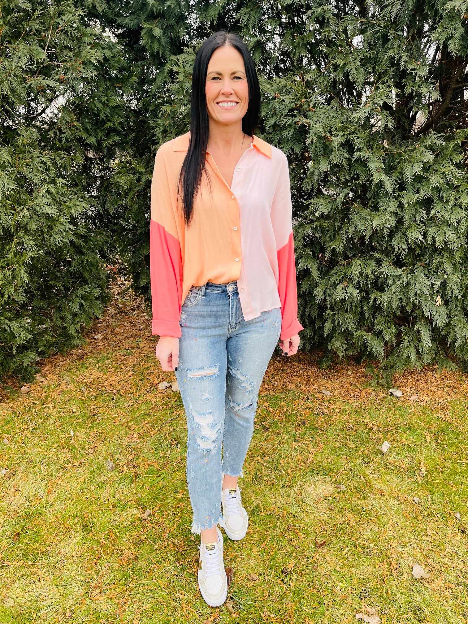 Plus/Reg Color Me Happy Boyfriend Jeans