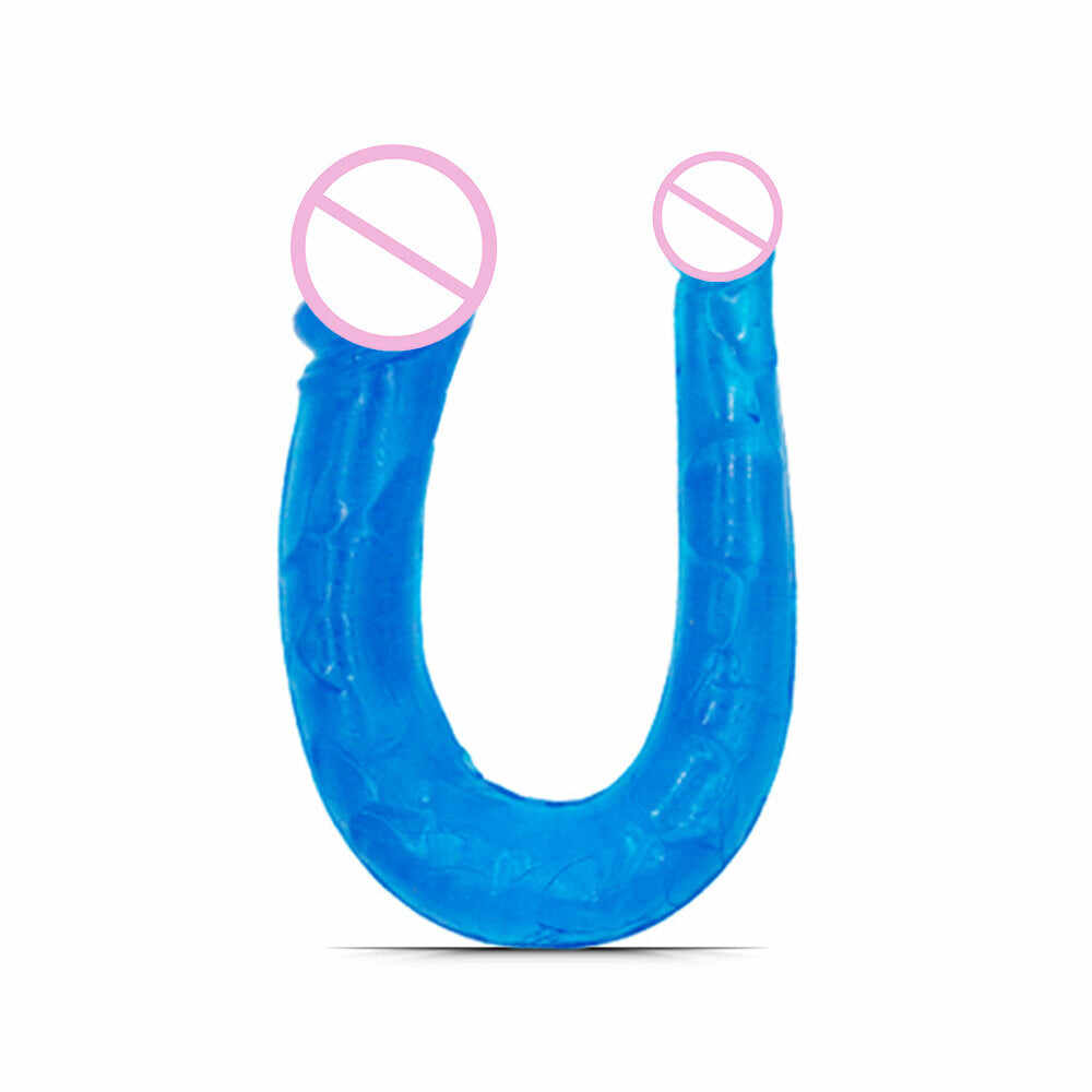 44cm Soft Jelly Dildo Double Long Realistic Cock Lesbian Vaginal Anal Plug Flexible Fake Penis For Women Dildos Sex Toys