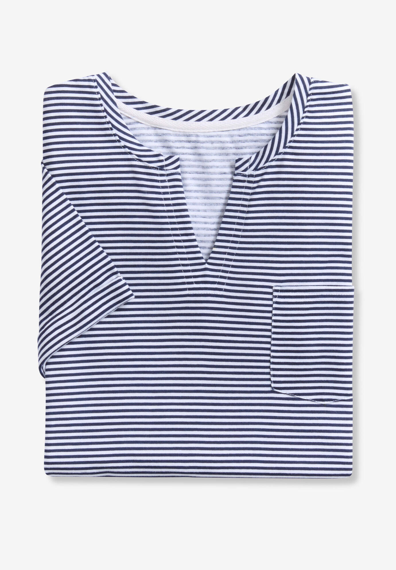 Short-Sleeve Notch-Neck Tee