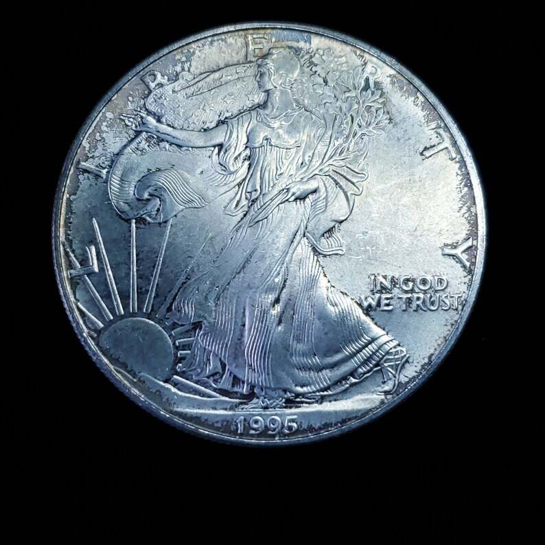 1995 Silver Eagle - Key date - Toned - Regular 60  lot# 1220