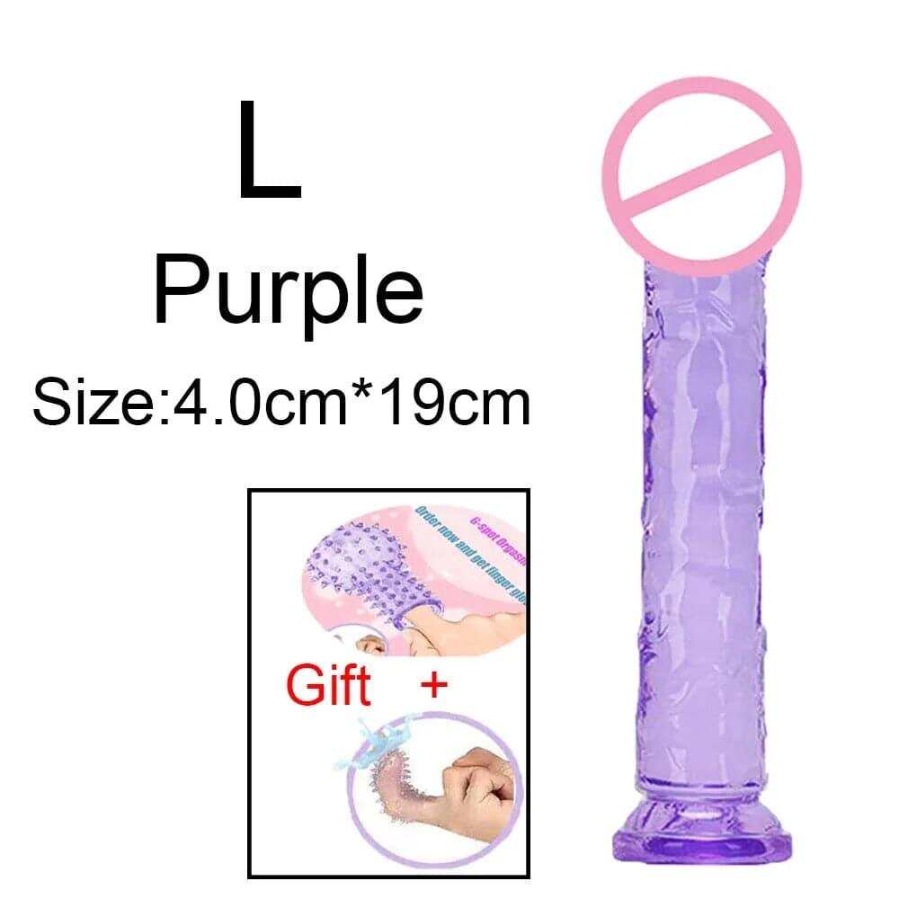 Transparent Jelly Dildo – Large Suction Cup Dildo in 5 Colors for Anal & Vaginal Play