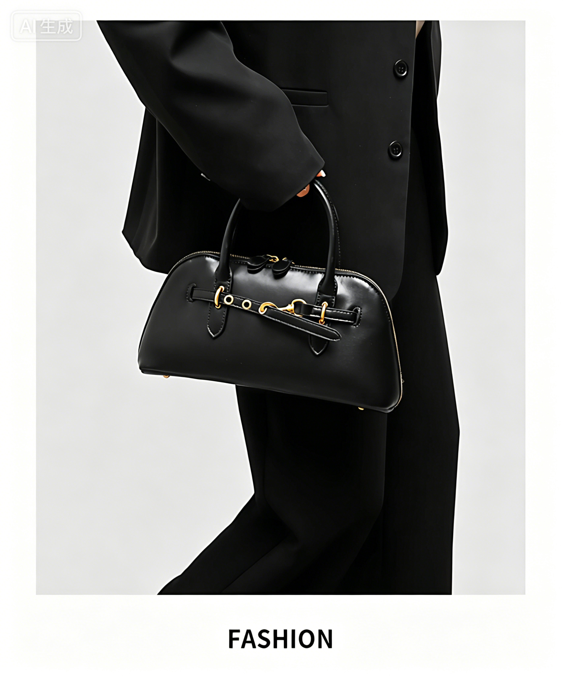 Fashionable bag with classic  design cowhide leather