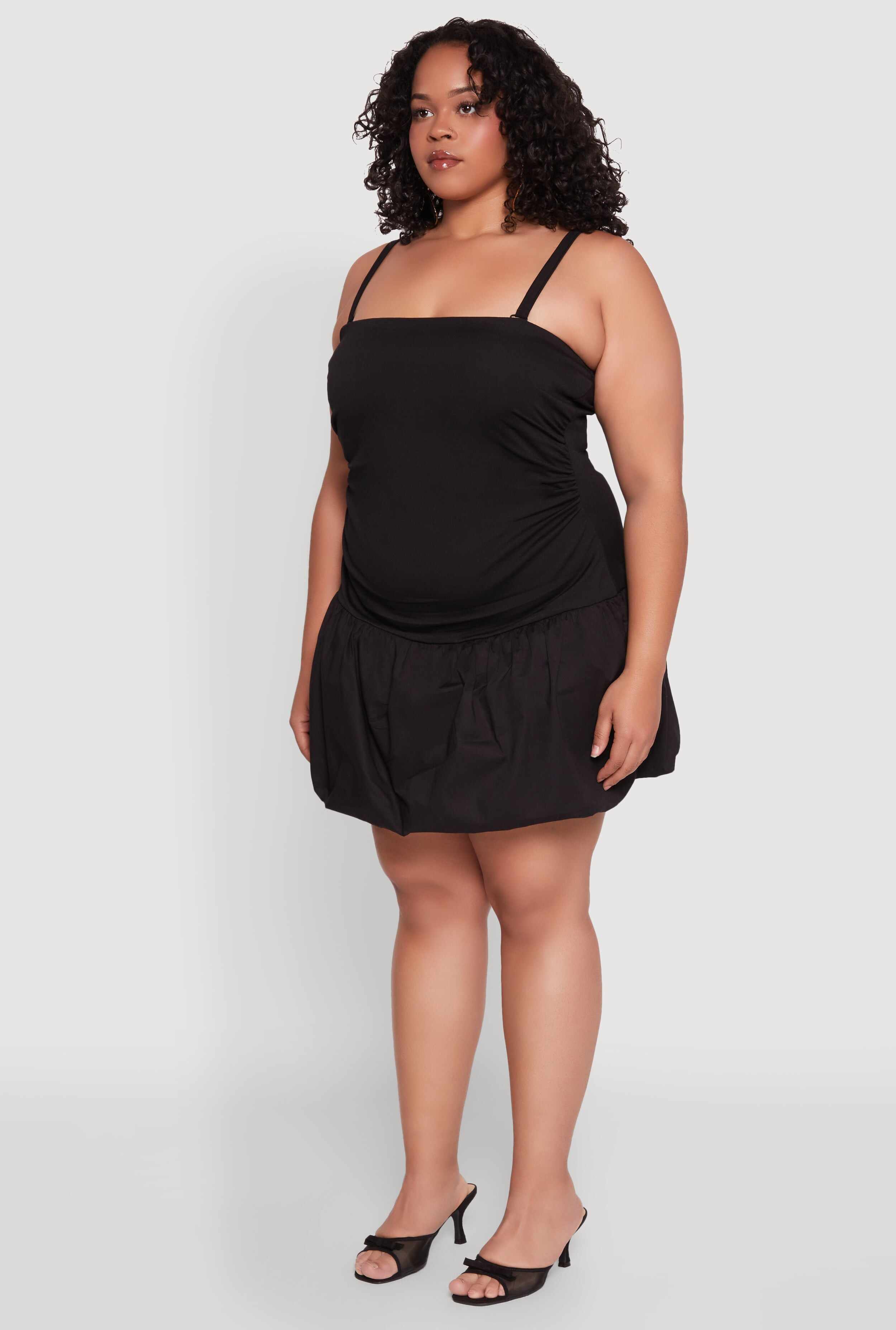 Plus Size Almost Famous Convertible Bubble Hem Dress