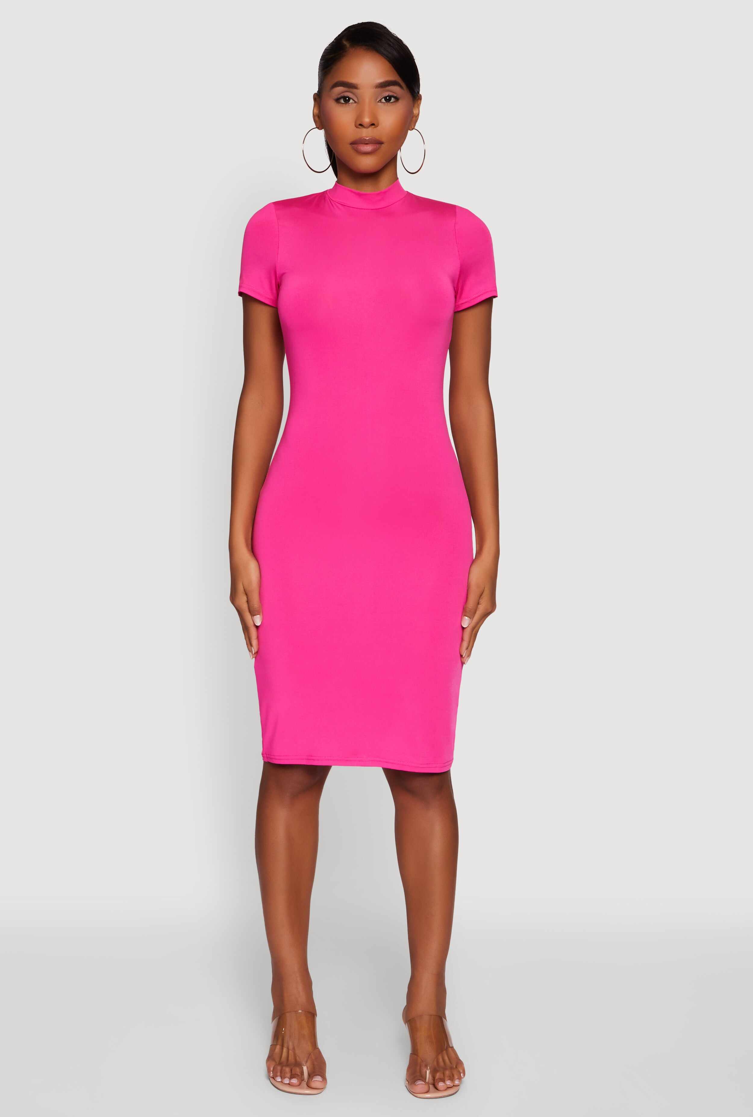 Daisy Mock Neck T Shirt Dress