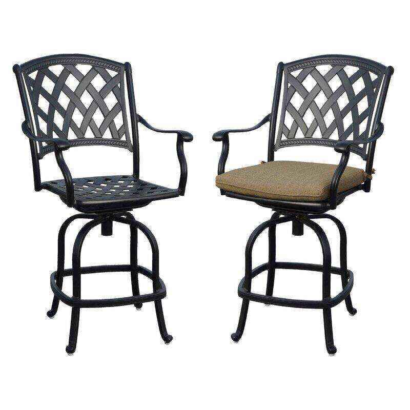 Milsap Square 8 - Person 60'' Long Bar Height Dining Set with Cushions