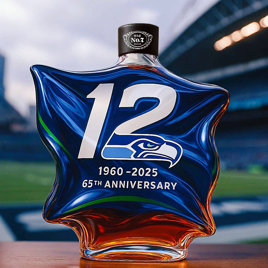 12th Man Flag 65th Anniversary Whisky Bottle