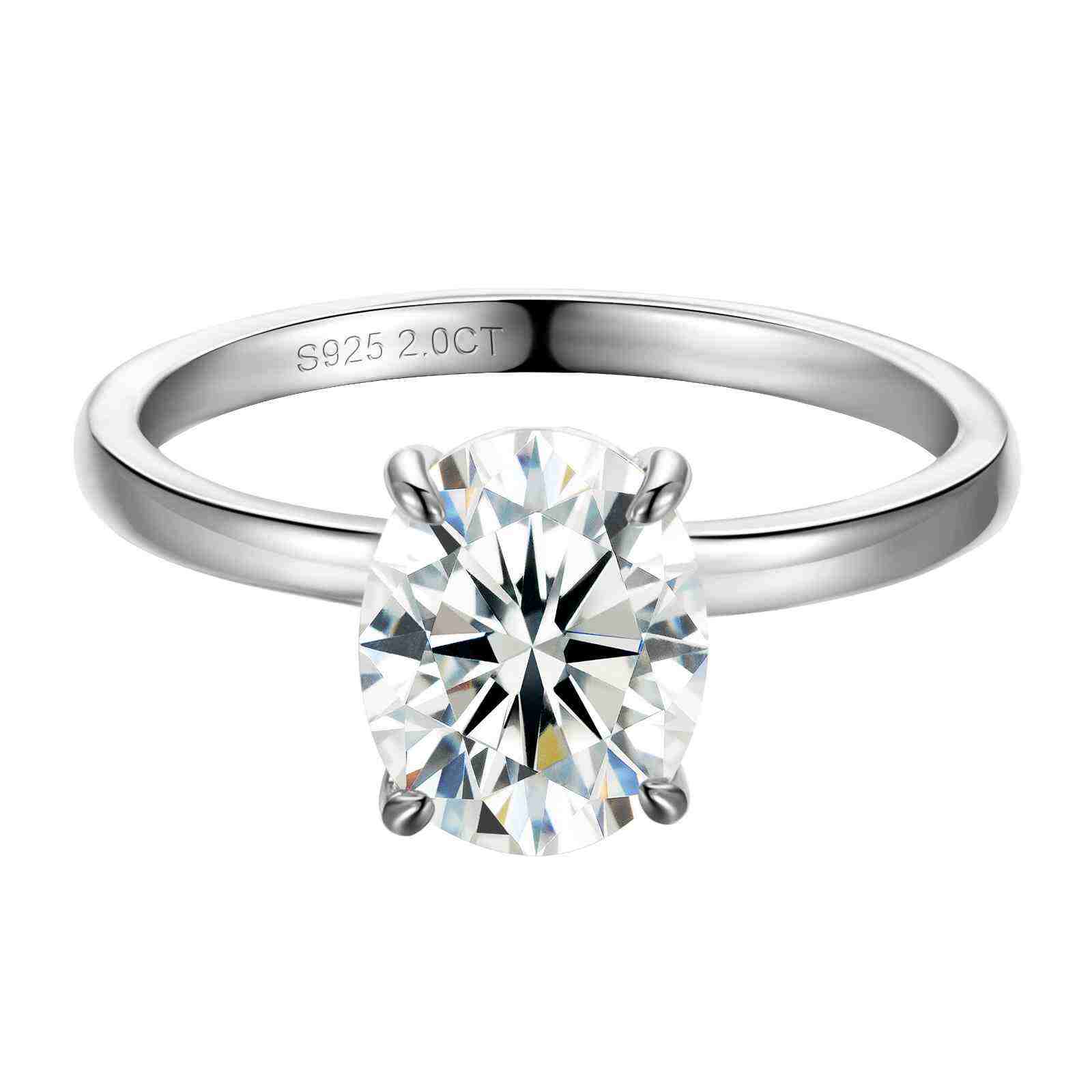 (Valentine's Gift) S925 Oval Cut Moissanite Engagement Ring For Her