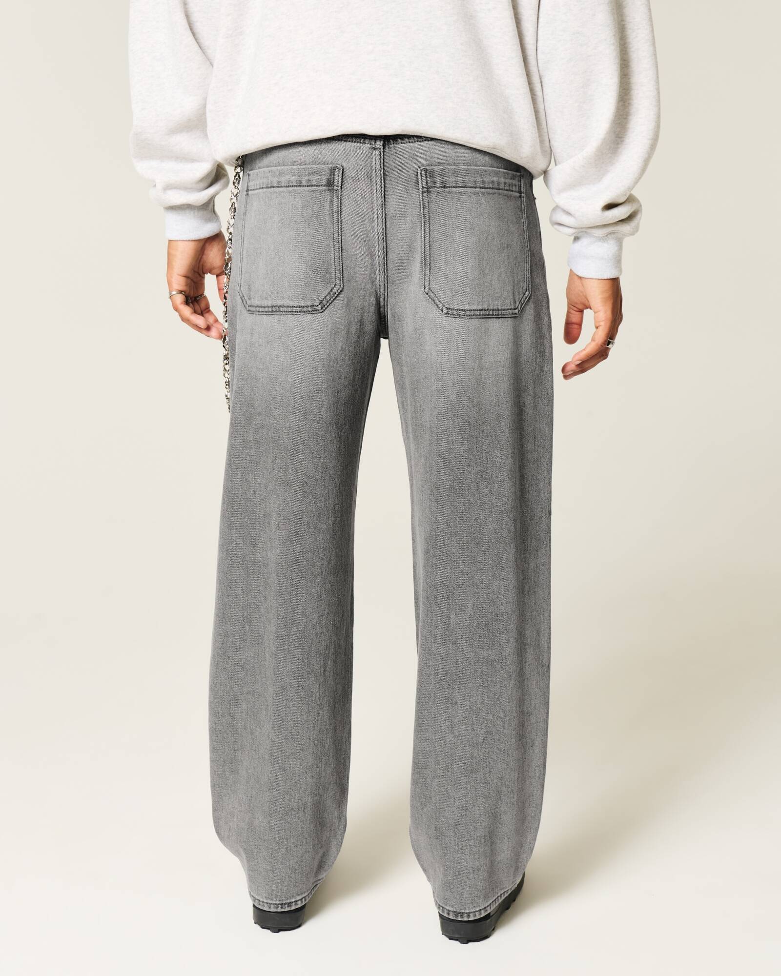 Medium Wash Skater Baggy Jeans