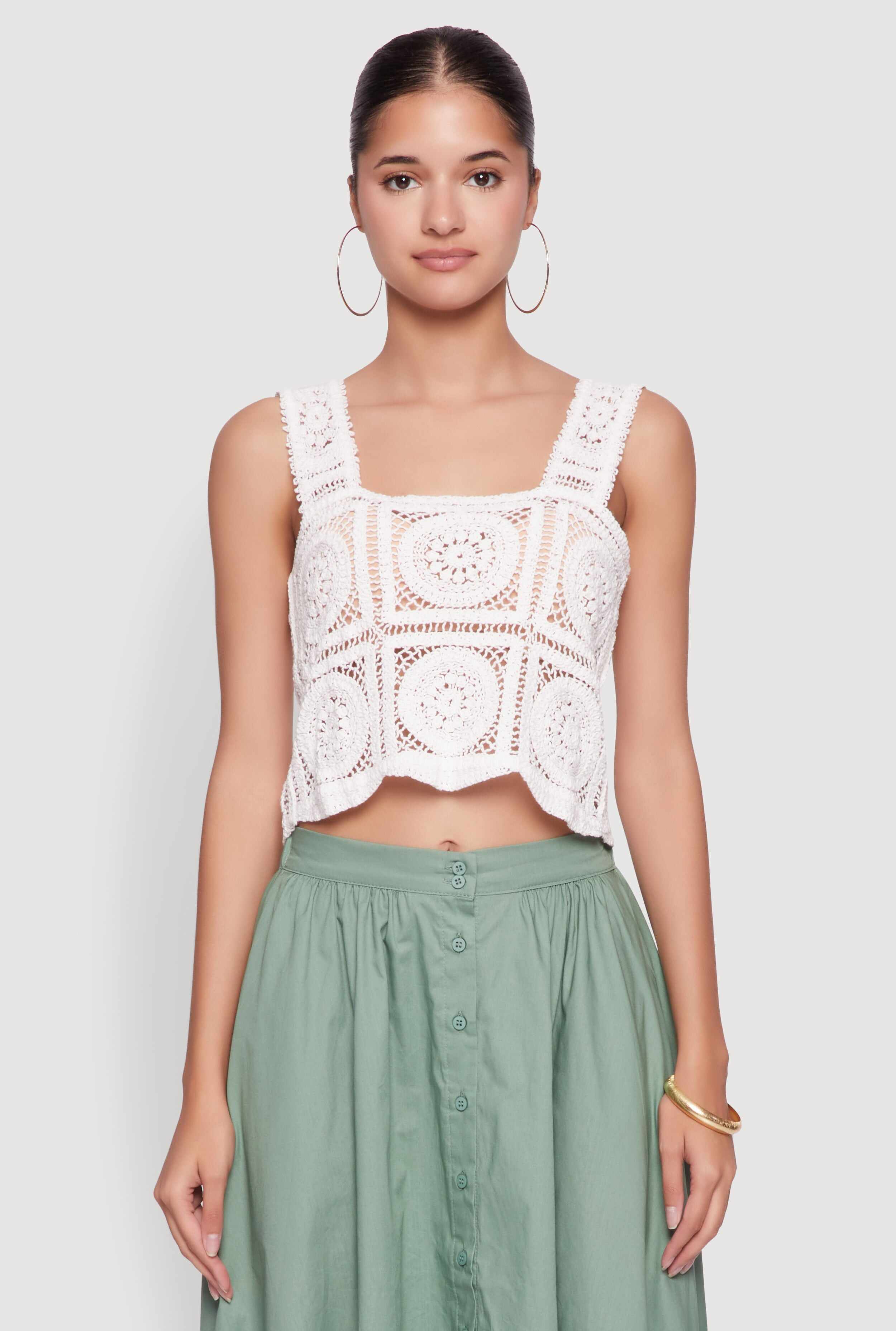 Chic Crochet Cropped Tank Top