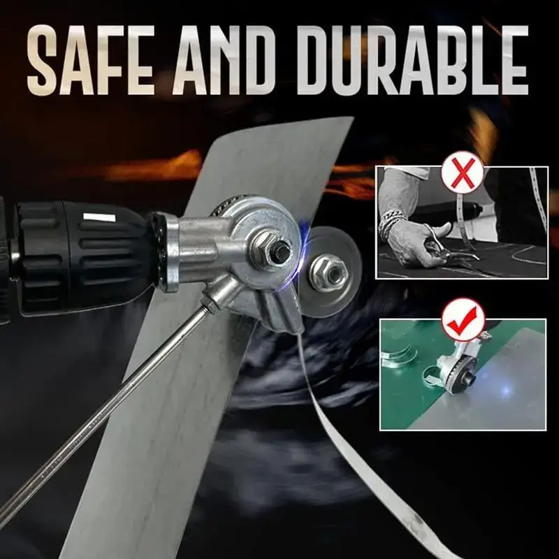 Electric Drill Metal Cutter Attachment Sheet Metal Cutter Drill Attachment Electric Drill Plate Cutter Attachment Electric Drill Shears Nibbler Attachment Portable Drill Metal Sheet Cutter for Cutting Thin Iron Thin White Sheet Steel Aluminum