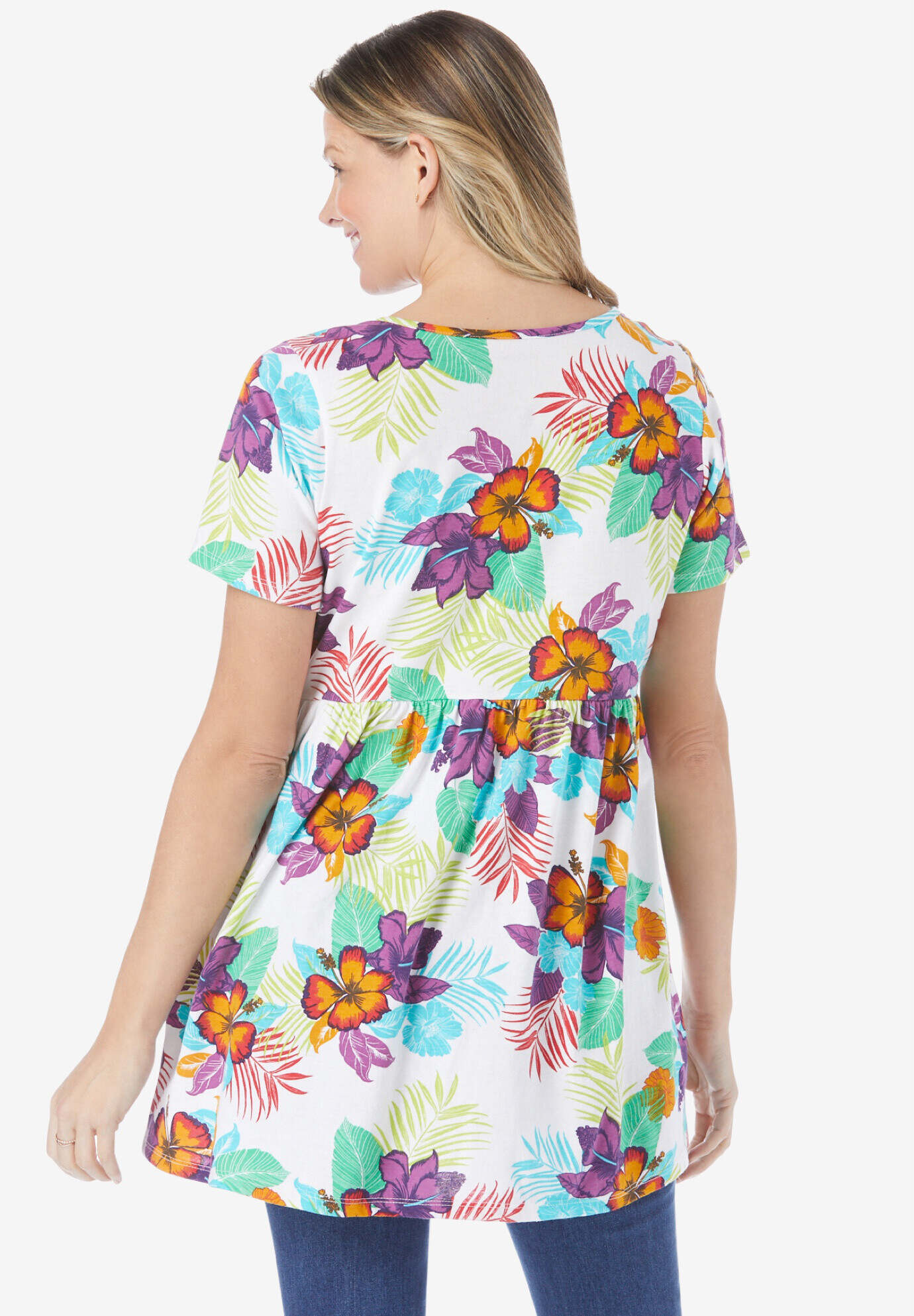 Short-Sleeve Empire Waist Tunic