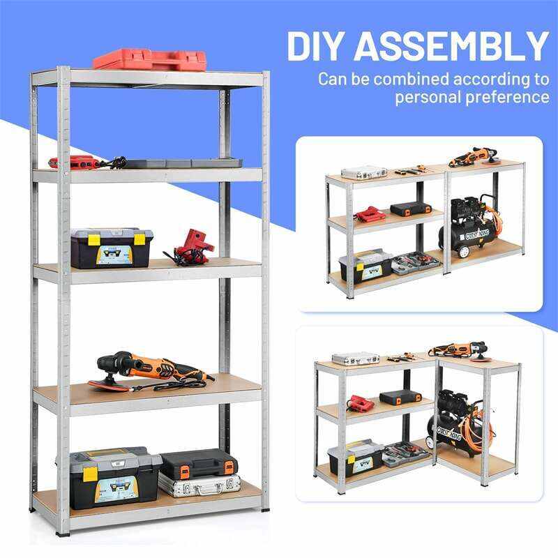 72 Inch 5-Shelf Steel Garage Storage Rack Display Stand with Adjustable Shelves