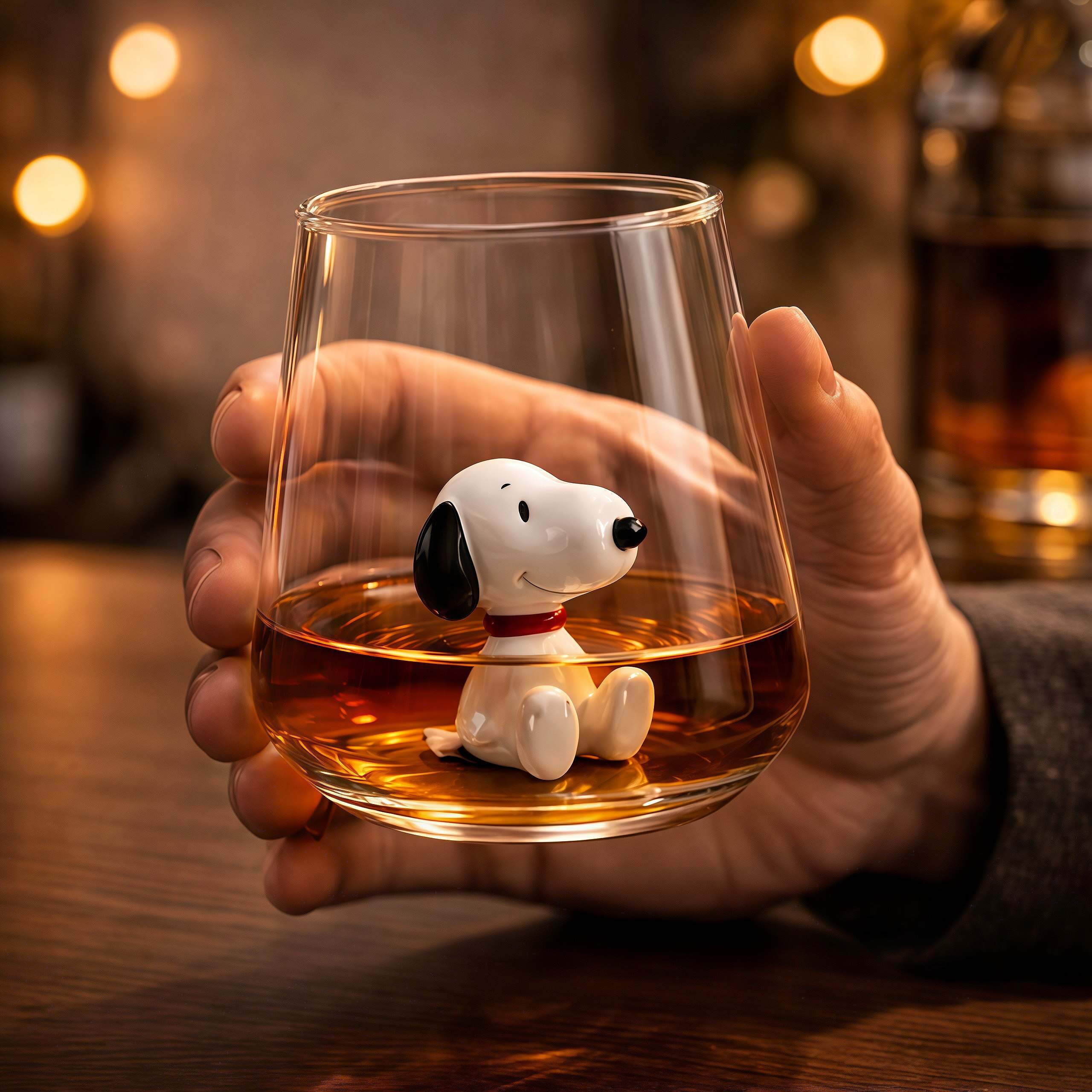 Snoop Figurine Glass Cup