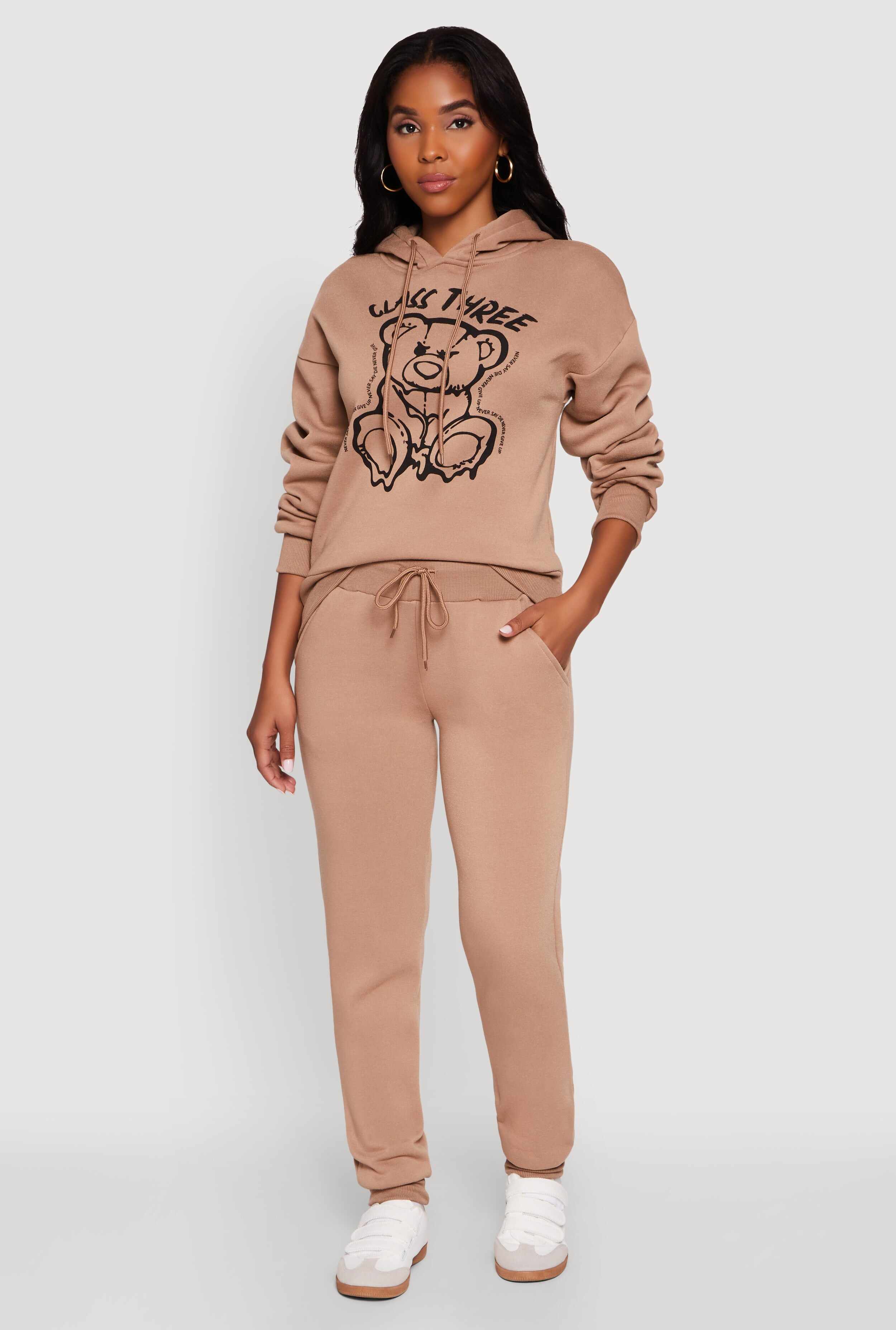 Mid Rise Solid Fleece Joggers