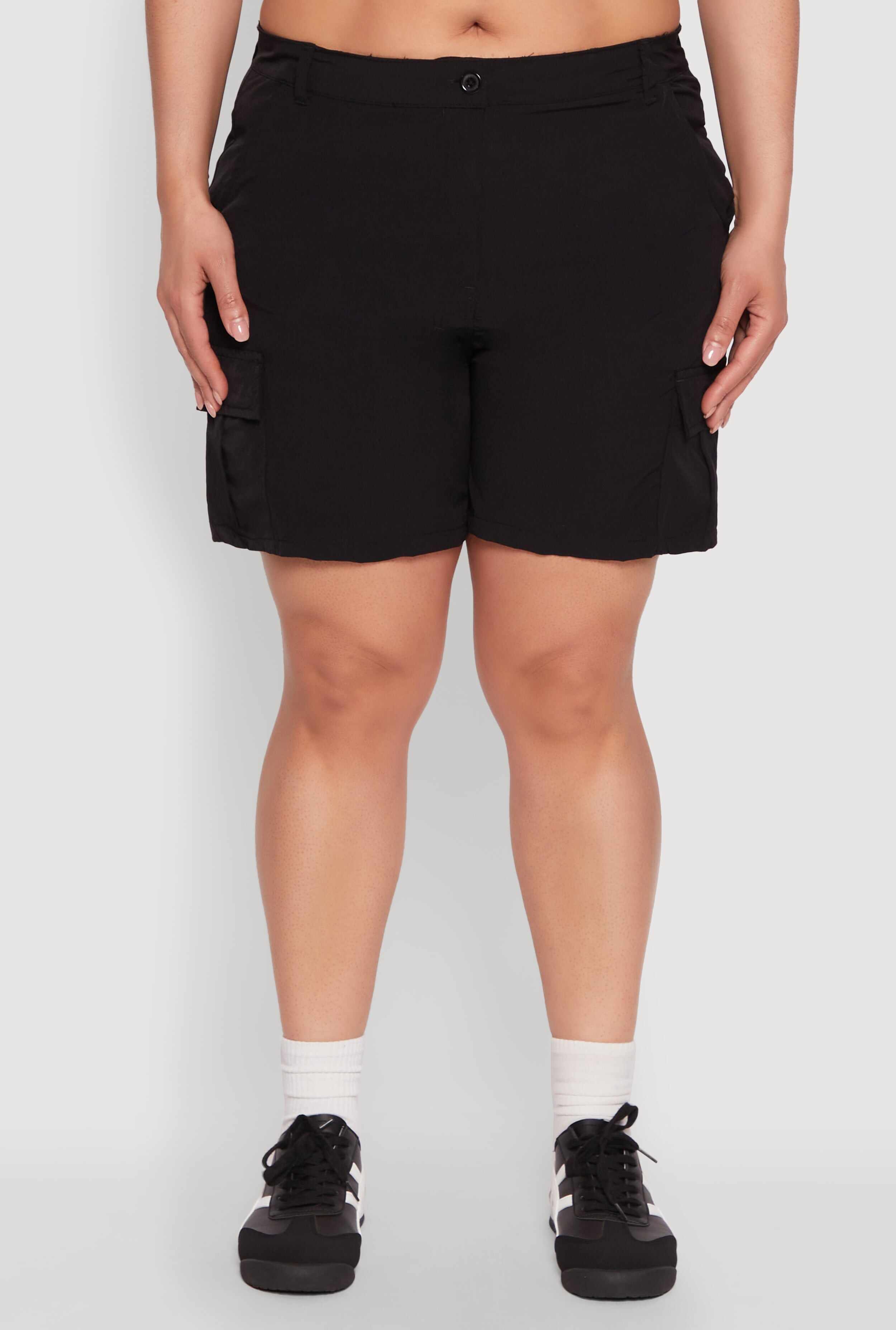 Plus Size High Waisted Cargo Shorts