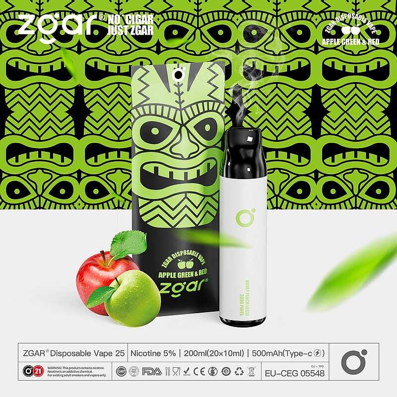 ZGAR ZG25 3000 Puffs  5% Nicotine Rechargeable Disposable Pod