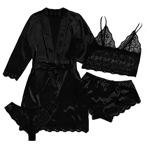 🔥LAST DAY SALE 59% OFF 🔥Valentine's Day 4 sets of lace satin sling pajamas set🌹