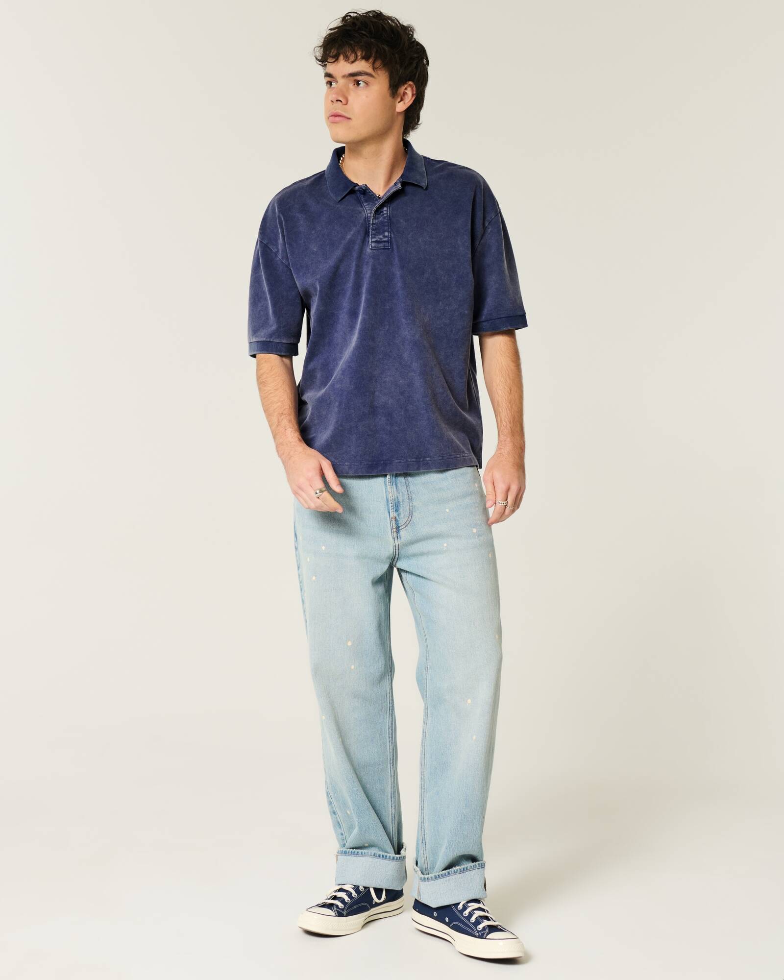 Boxy Crop Washed Polo