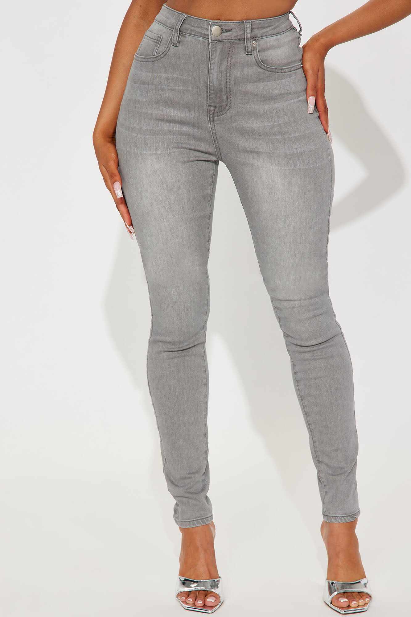 Tall Audrey High Rise Stretch Skinny Jeans - Grey
