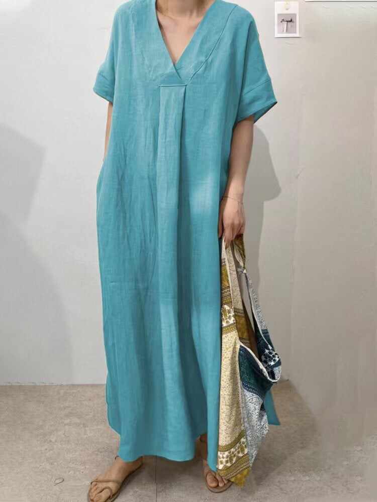 Women's Cotton and Linen Loose Dress