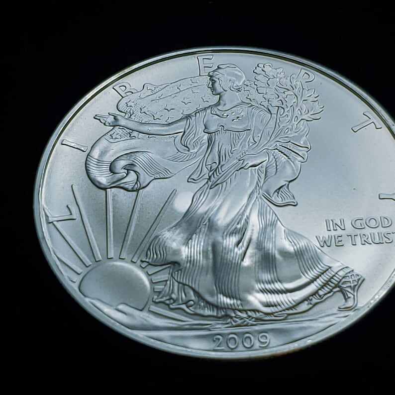 2009  American Silver Eagle   -  1 Oz .999 Silver  BU - Straight from roll  # 719    Reg 49