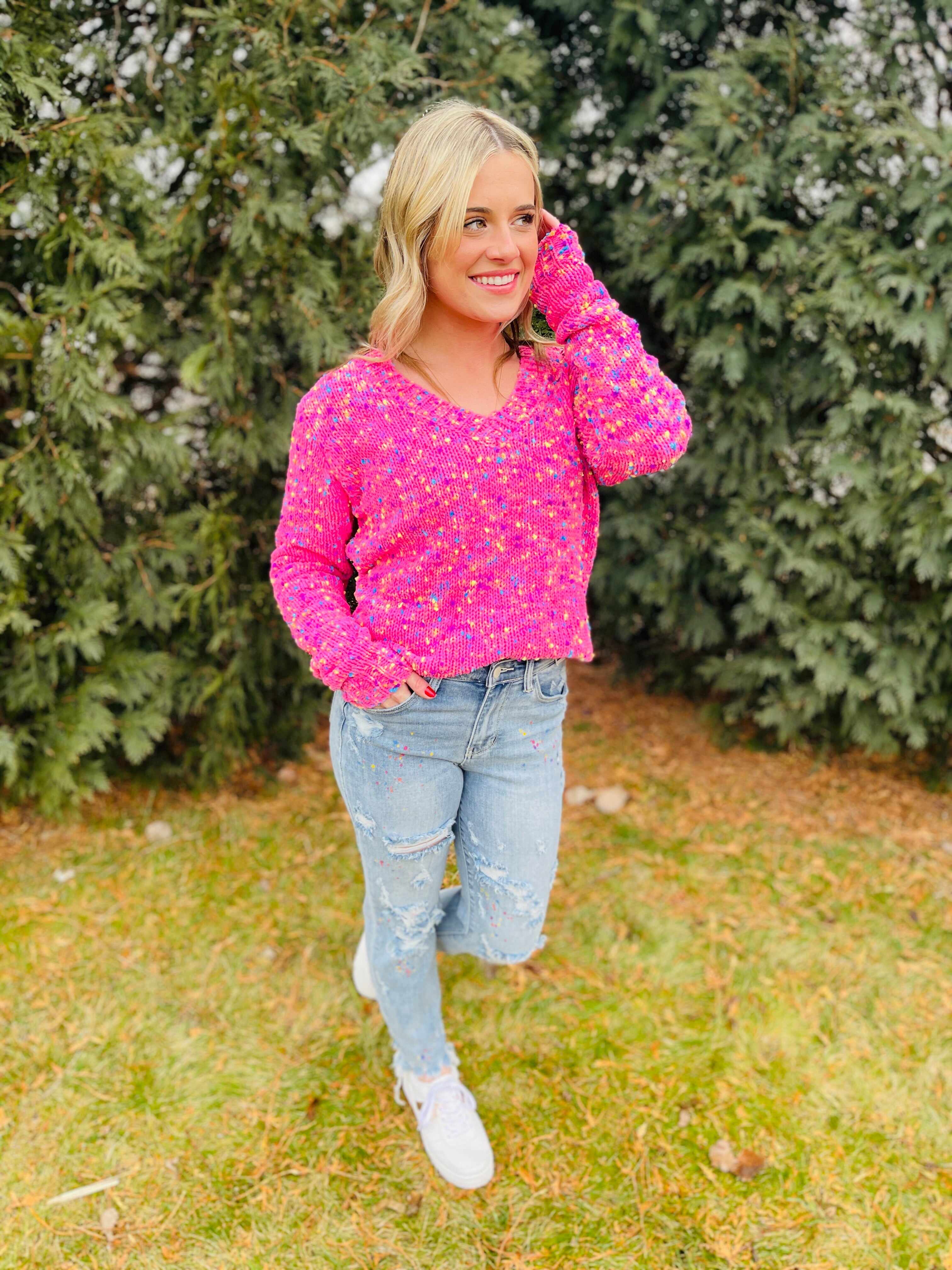 Plus/Reg Color Me Happy Boyfriend Jeans