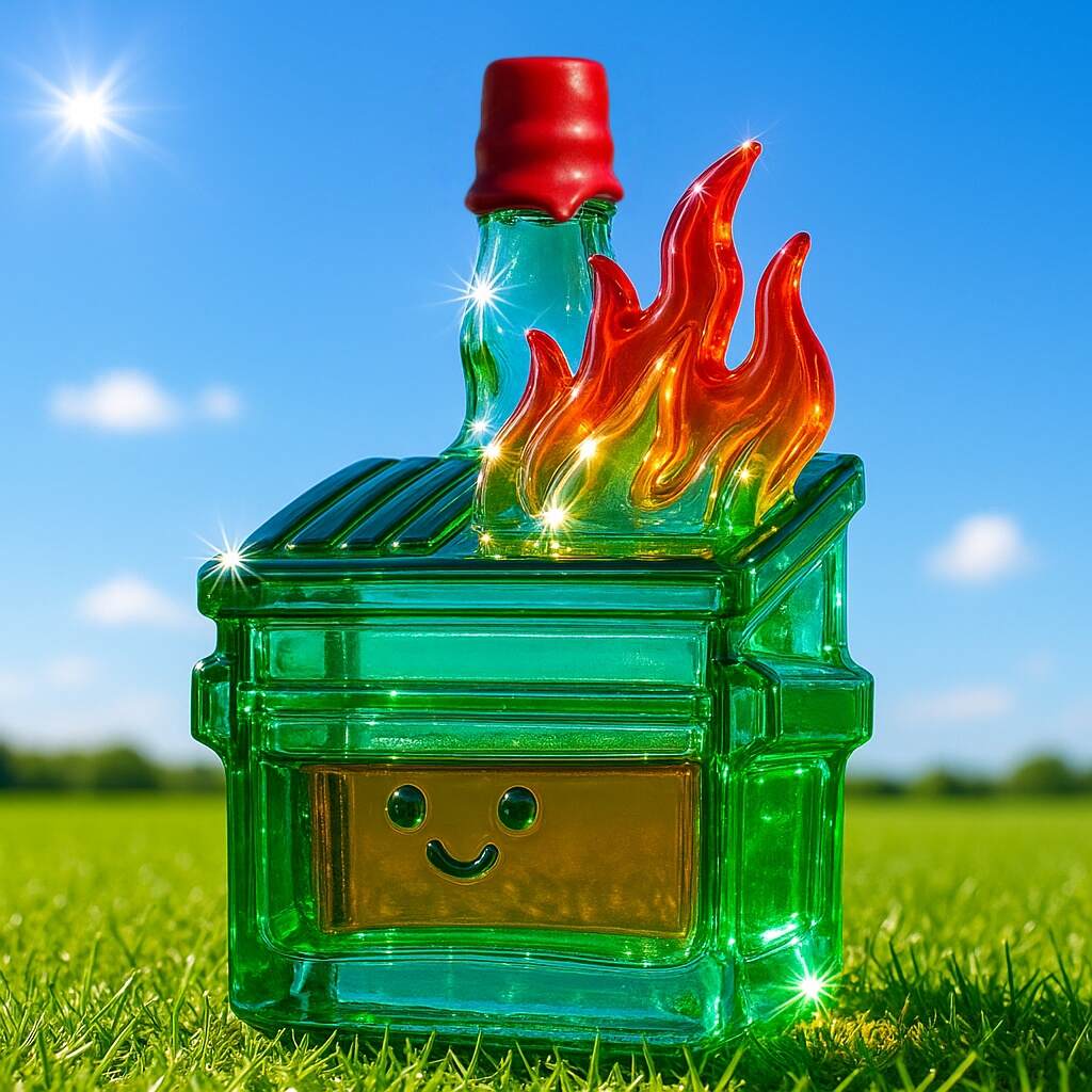 Dumpster Fire Whiskey Bottle