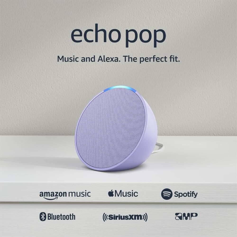 Amazon Echo Pop | Full sound compact smart speaker with Alexa | Charcoal