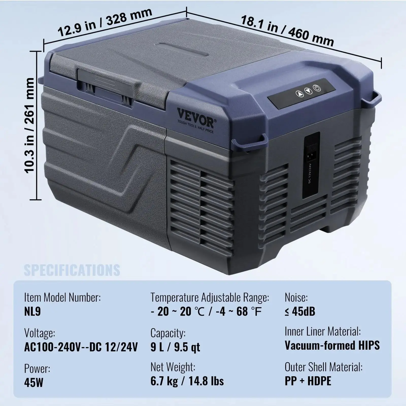 Car Refrigerator, 12 Volt Car Refrigerator Fridge, 15 L Single Zone Portable Freezer, -4℉-68℉ Adjustable Range, 12/24V DC and 100-240V AC Compressor Cooler for Outdoor, Camping, RV