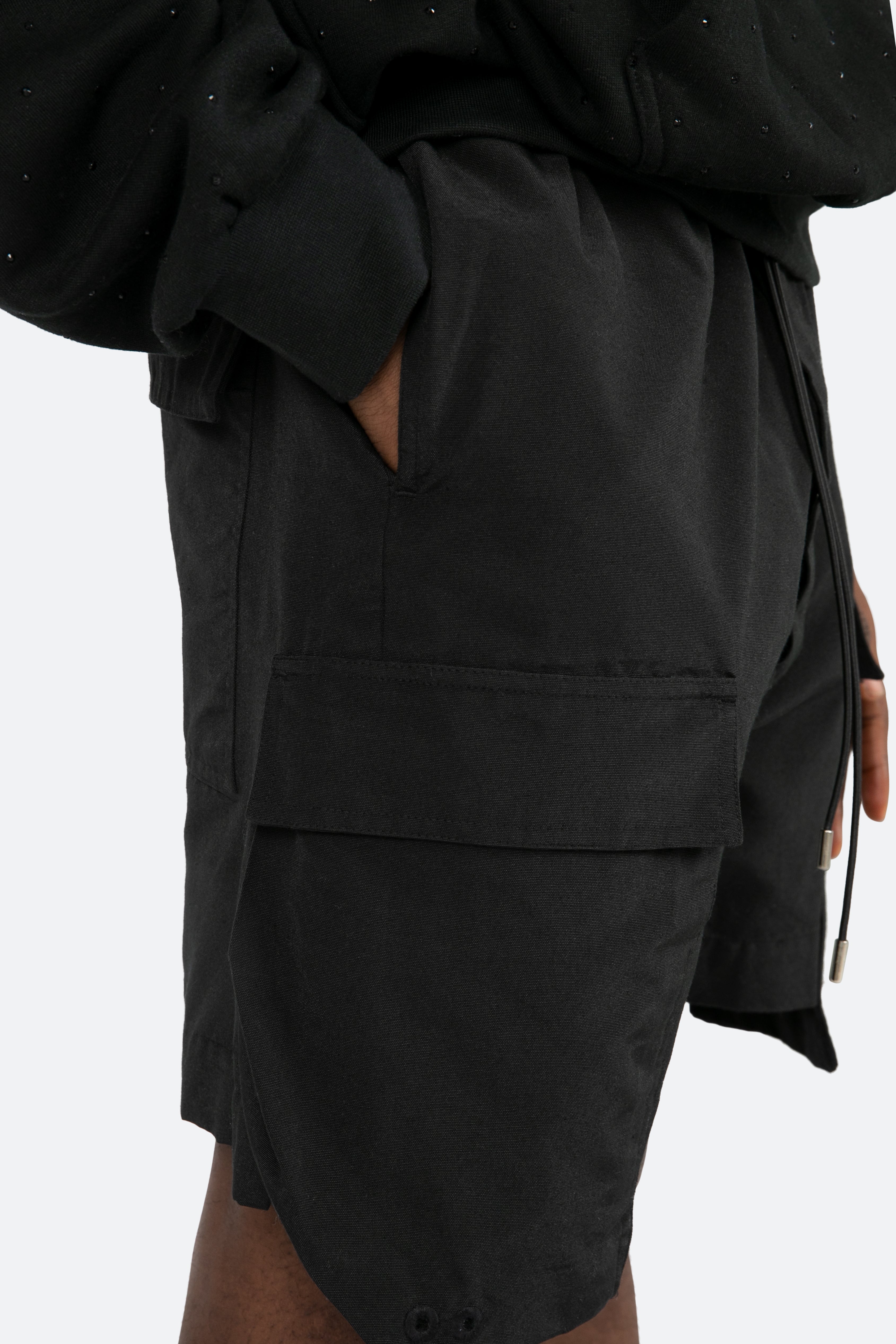 Geo Cargo Shorts - Black