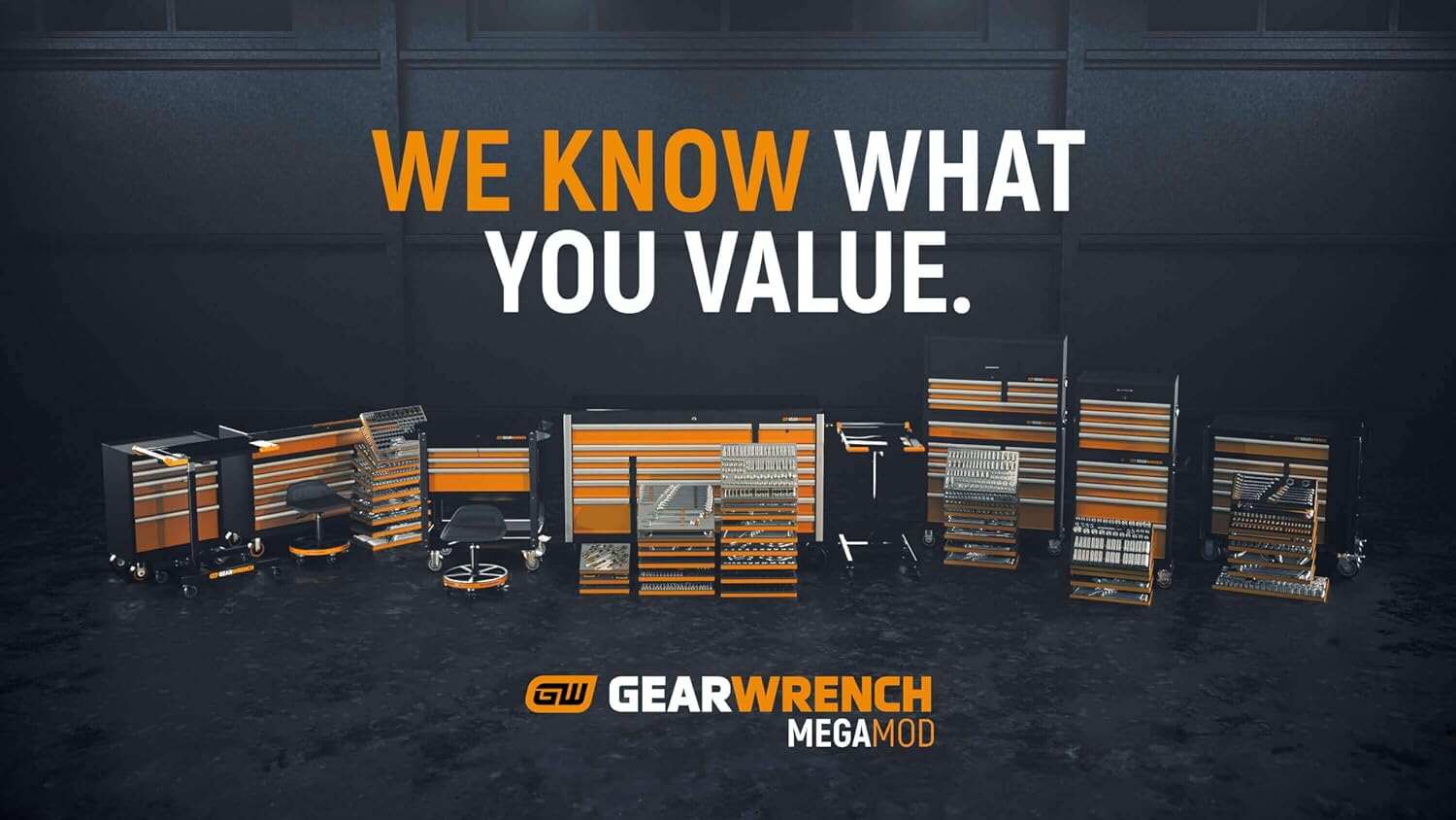 GEARWRENCH 1268 Piece Master Mechanics Tool Set in Premium Modular Foam Trays with GSX Mobile Tool Storage | MEGAMOD1268