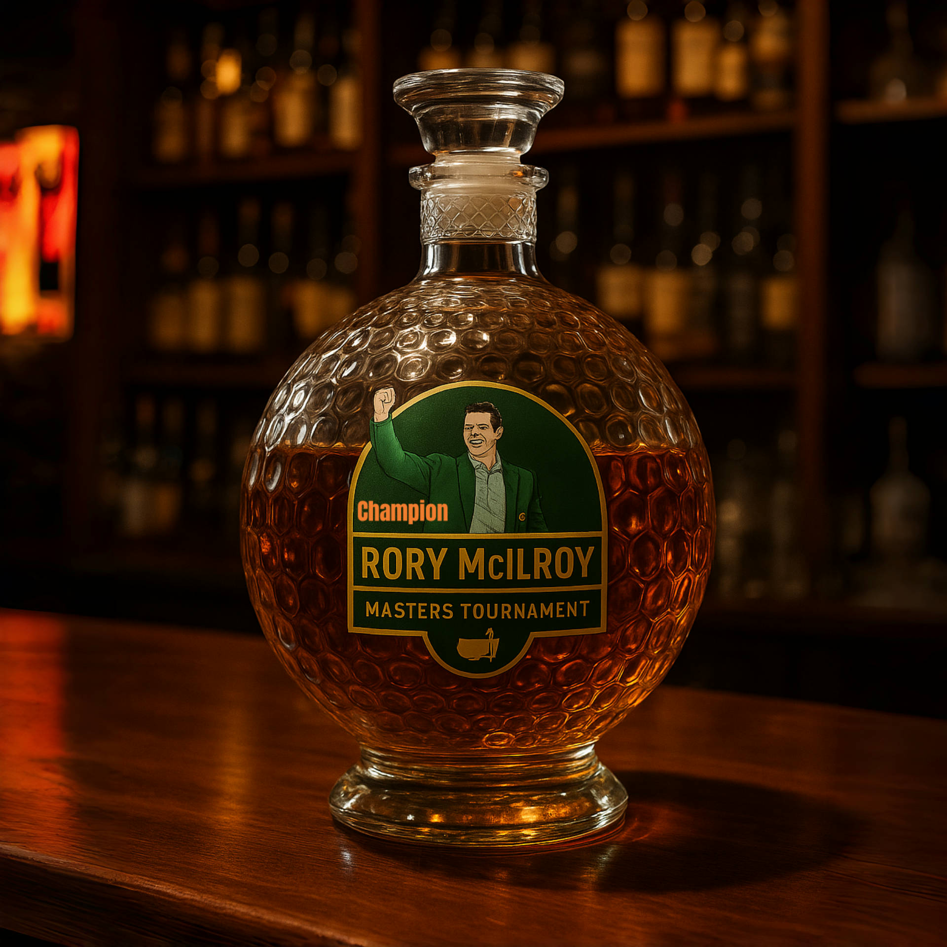 Rory McIlroy Champion Whiskey Bottle