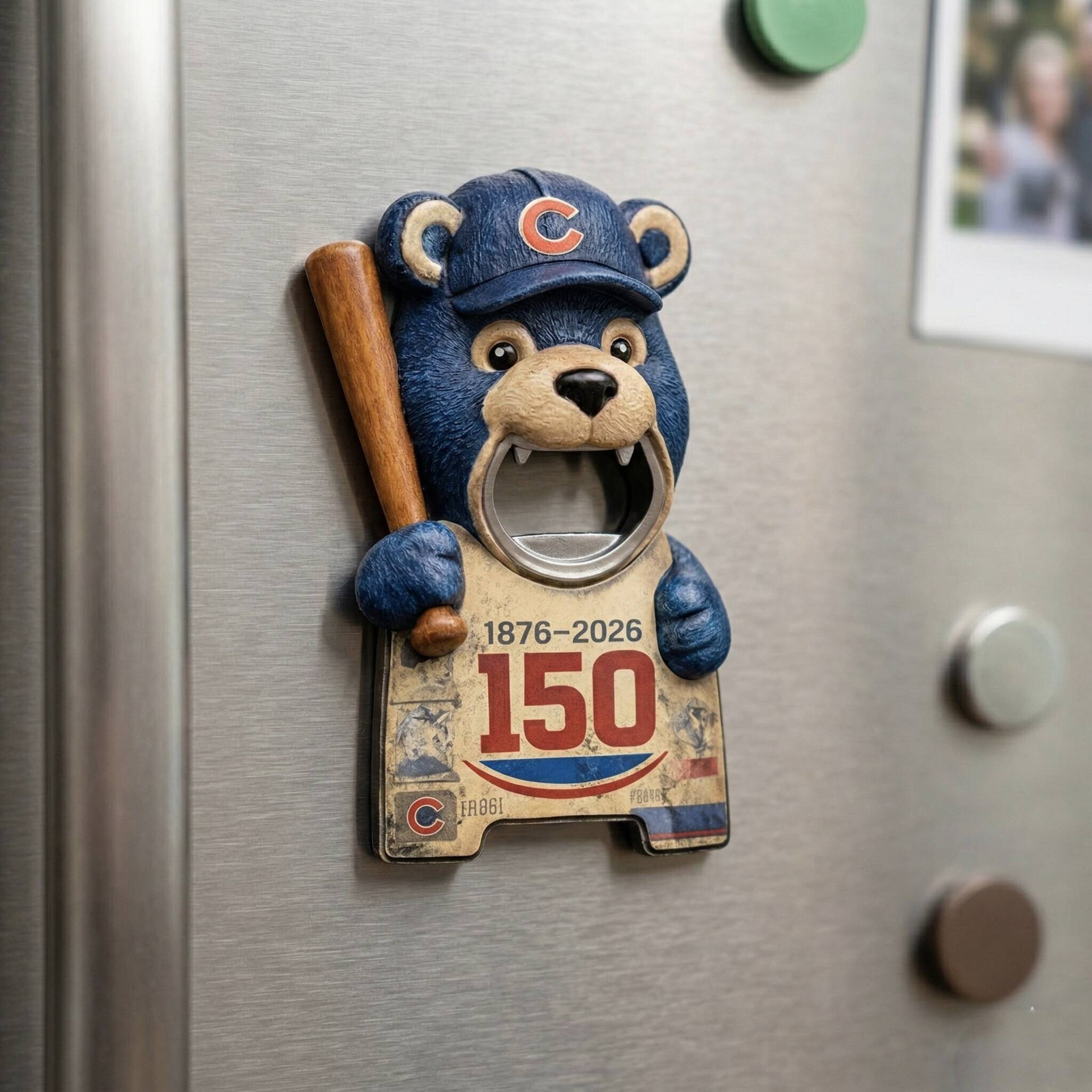 Cubs 1876-2026 Limited Edition Bottle Opener Fridge Magnet