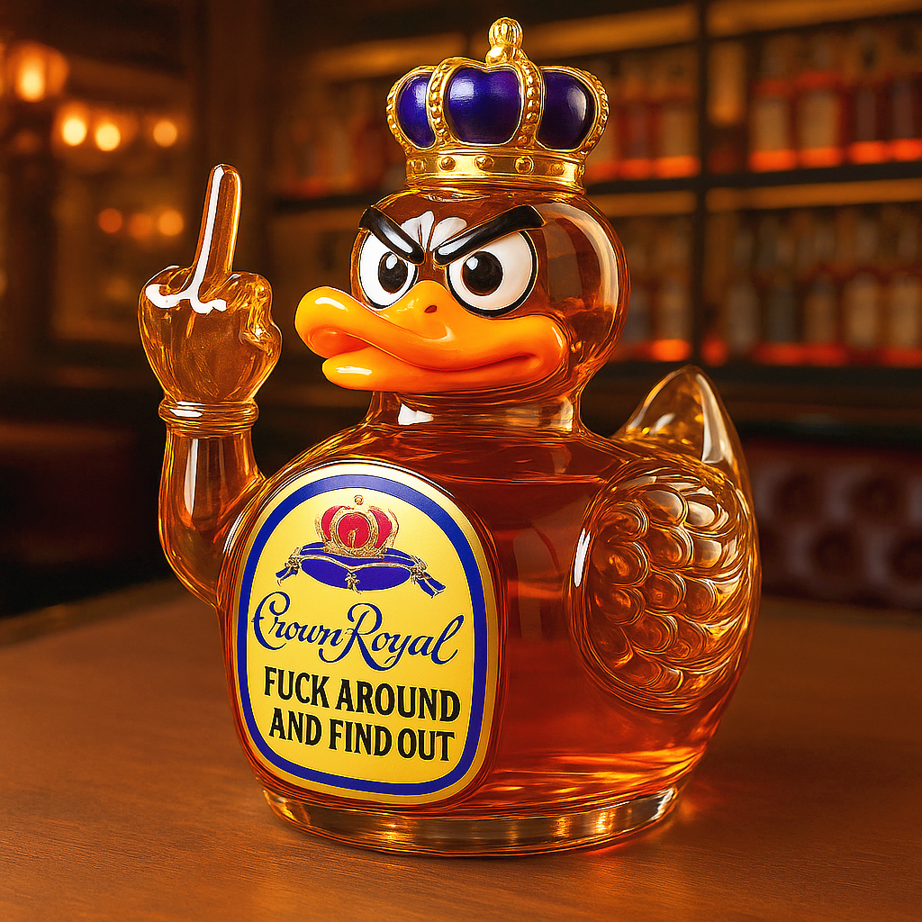 Swear Middle Finger Duck Whiskey Bottle