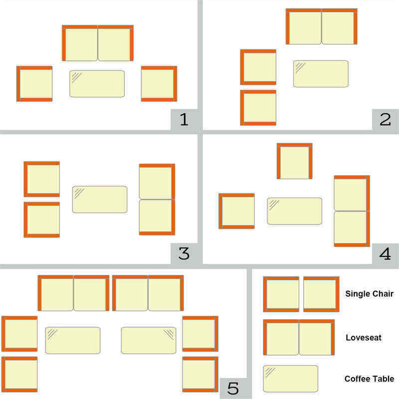 4 Pcs Outdoor Rattan Patio Conversation Set Wicker Furniture Set with Coffee Table and Cushioned Sofas