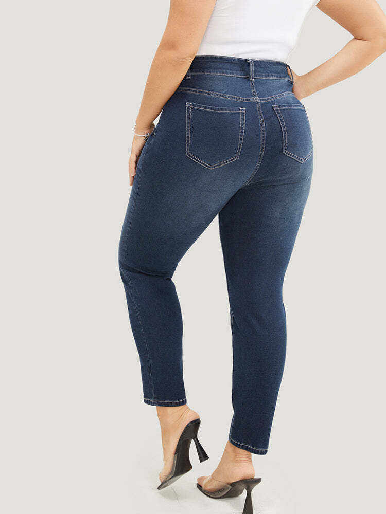 Skinny Very Stretchy High Rise Dark Wash Ankle Jeans