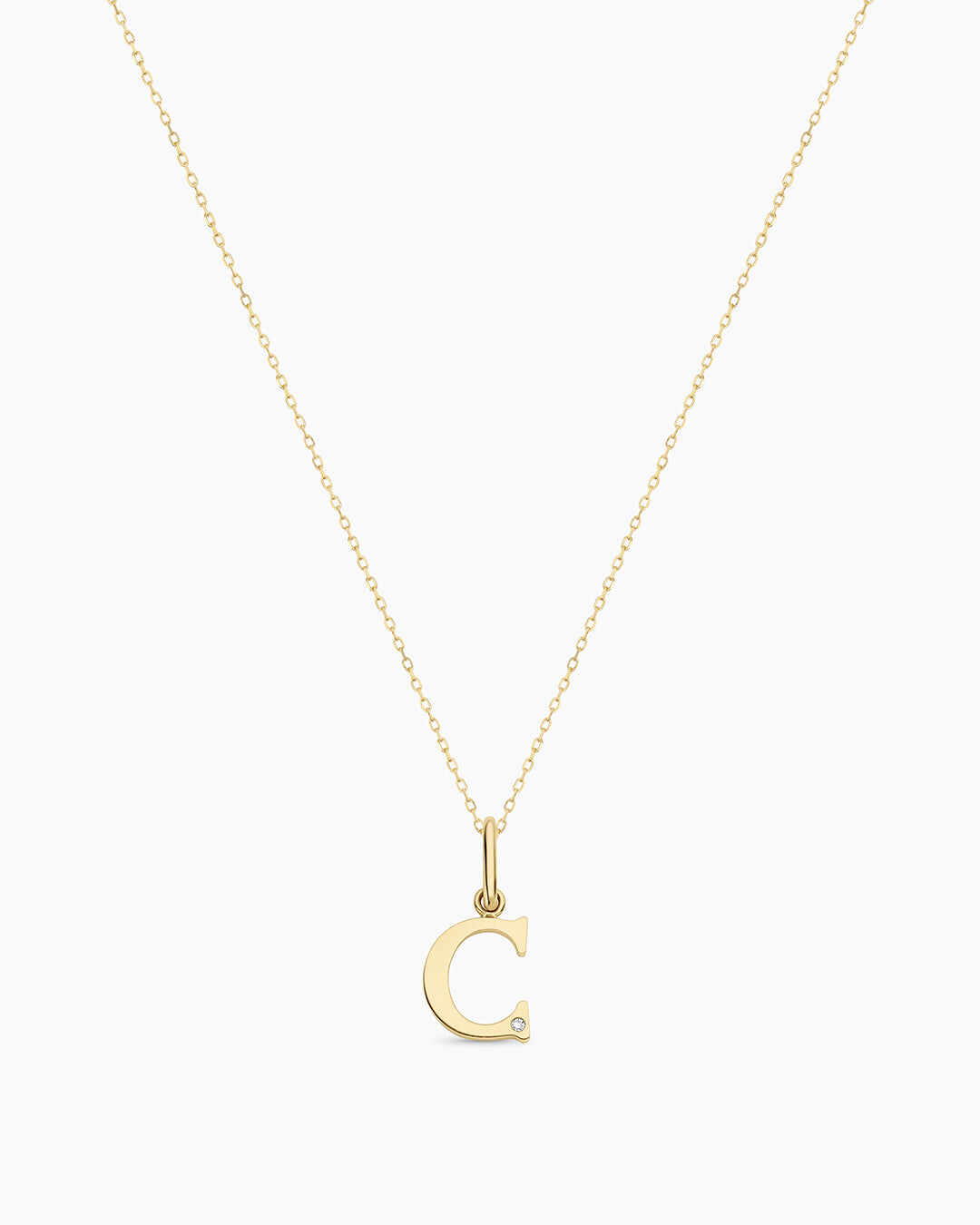 Diamond Vintage Alphabet Charm Necklace