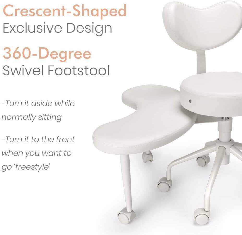 Pipersong Meditation Chair, Home Office Desk Chair, Cross Legged Chair with Lumbar Support and Adjustable Stool