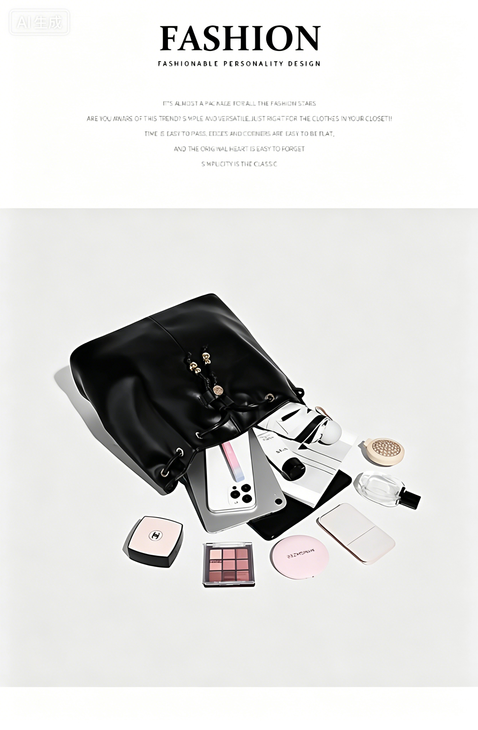 Fashionable women handbag with cowhide leather