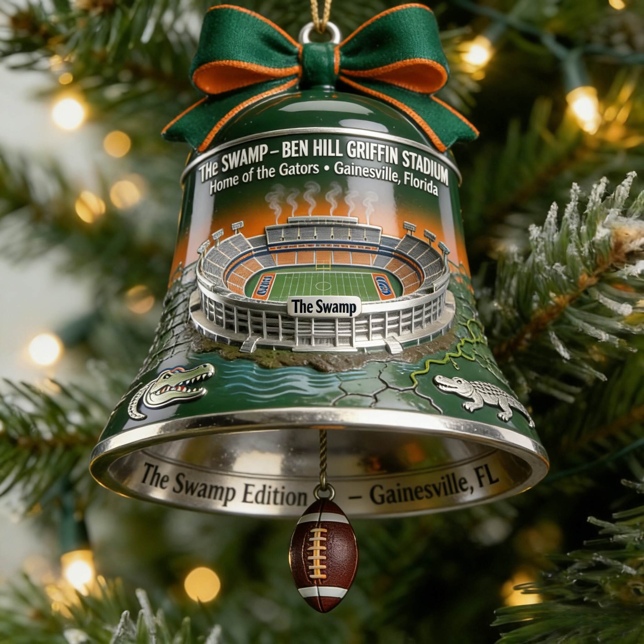 The Swamp – Ben Hill Griffin Stadium 3D Christmas Bell Ornament