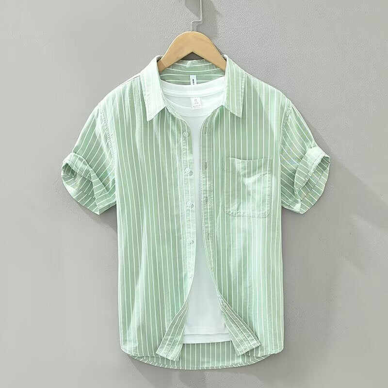 Summer Japanese Tie-dye Printed Short-sleeved Shirt Men