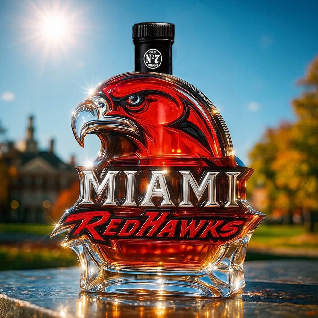 Miami University RedHawks Whisky Bottle
