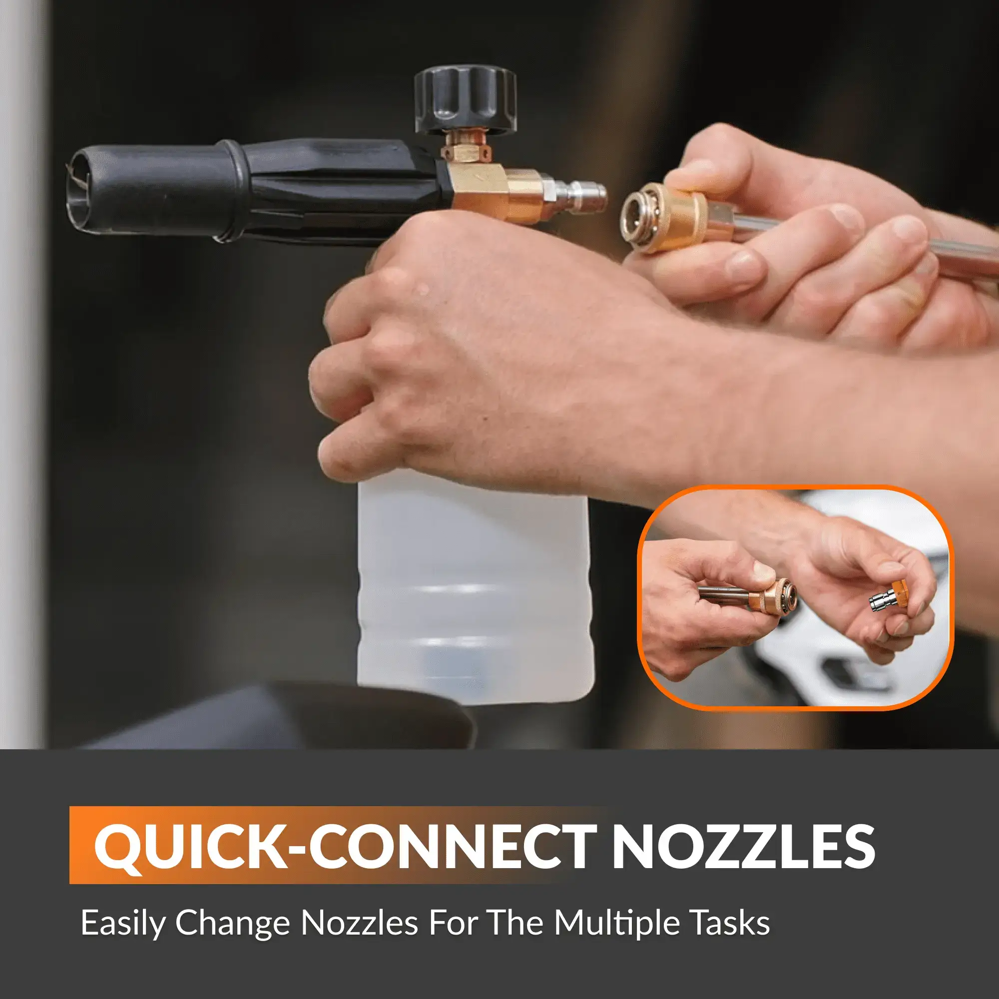 Retractable 2900PSI & 2.2 GPM Pressure Washer 2X Lower Noise for quite Essential 100ft replaceable Ultra-Soft Hose, 4 Nozzles, Total Stop System, Breezy Retraction, Eco-Friendly Reuse, Ready-To-Use Design